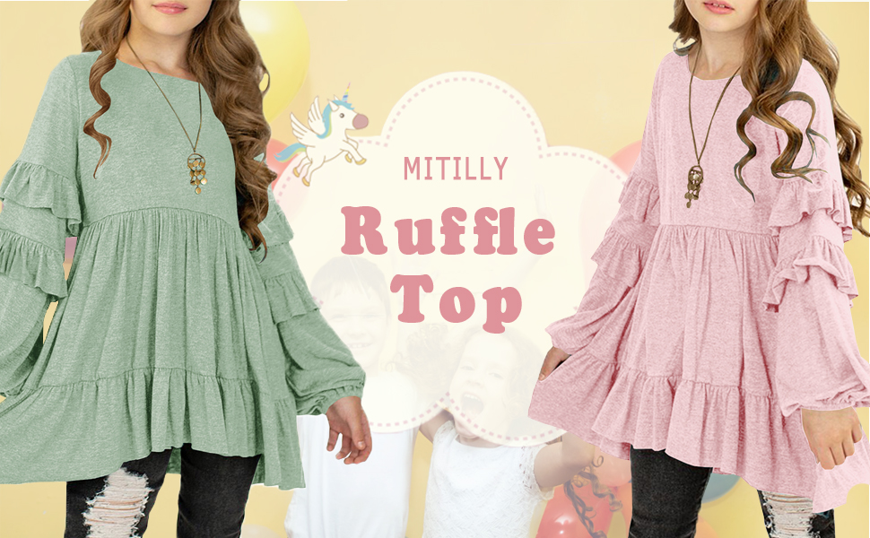 Ruffle tunic tops