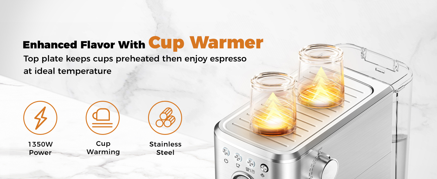 enhanced flavor with cup warmer