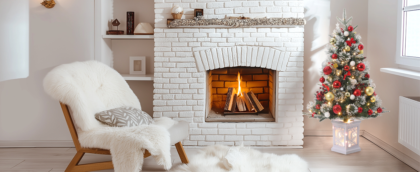 3FT Pre Lit Fiber Optic Artificial Tree with 78 Pcs Warm