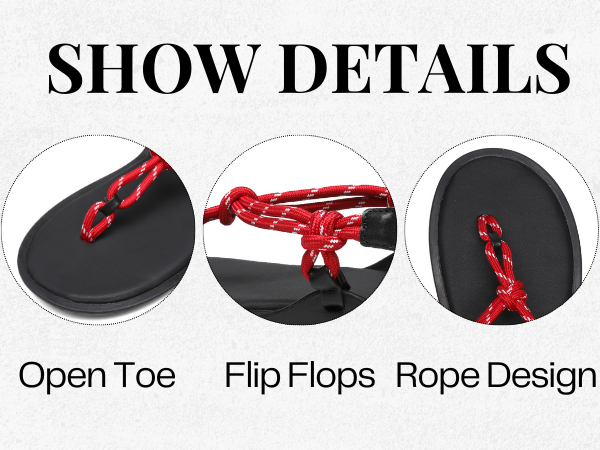 Amazon.com | Molozoey Black Rope Flip Flop Sandals for Women