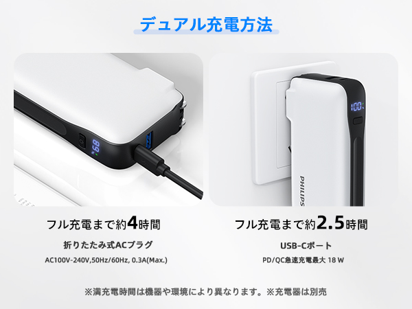PHILIPS モバイルバッテリー DLP4350Q 10000mAh Amazon | Philips(フィリップス) モバイルバッテリー コンセント