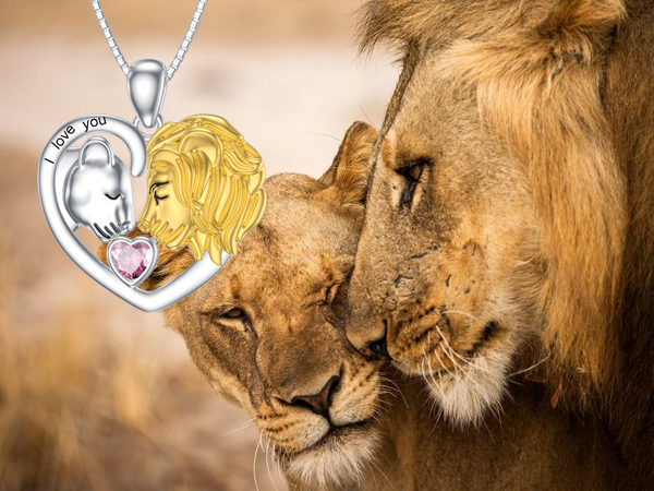 Amazon.com: LONAGO Lion Heart Necklace Lioness and Lion