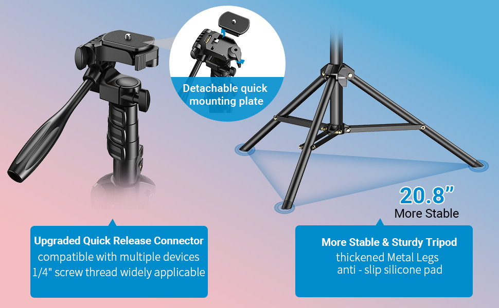 APEXEL 70" Cell Phone Tripod, Selfie Stick Tripod with