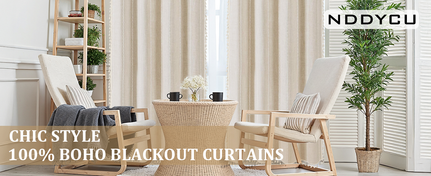 boho blackout curtains