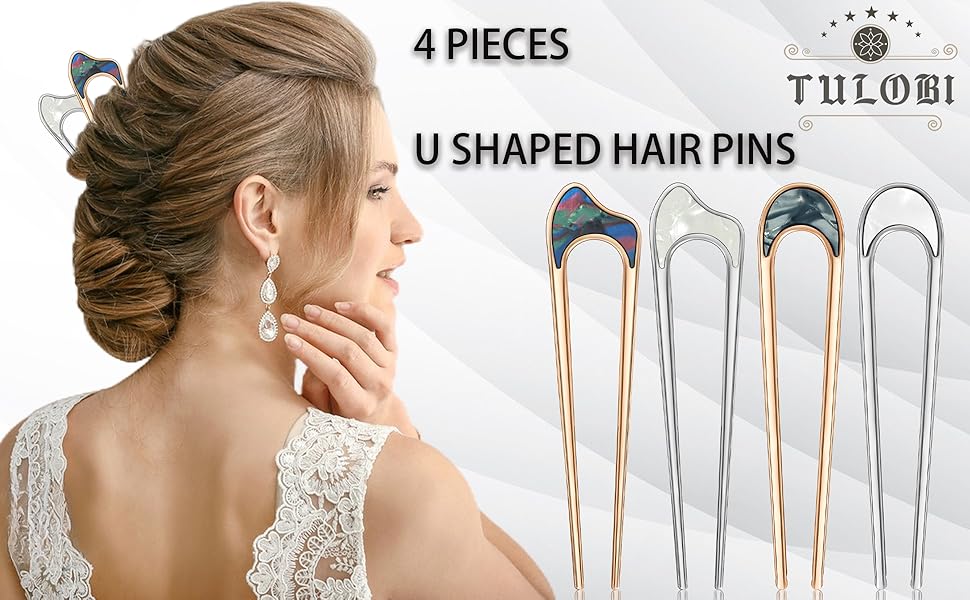 4 Pcs Hair Pins,U Shaped Hair Pins