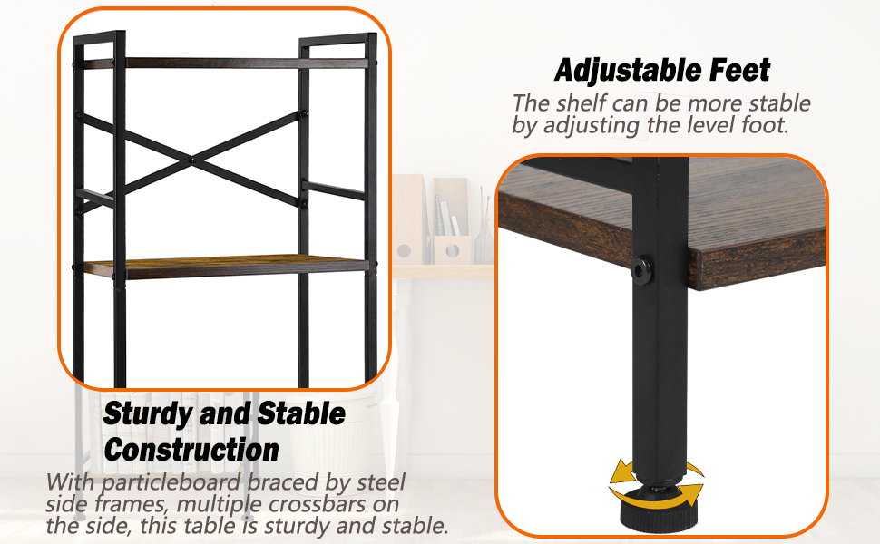 GIOTORENT 4 Tier Book Shelf, Small Bookshelf Storage Organizer