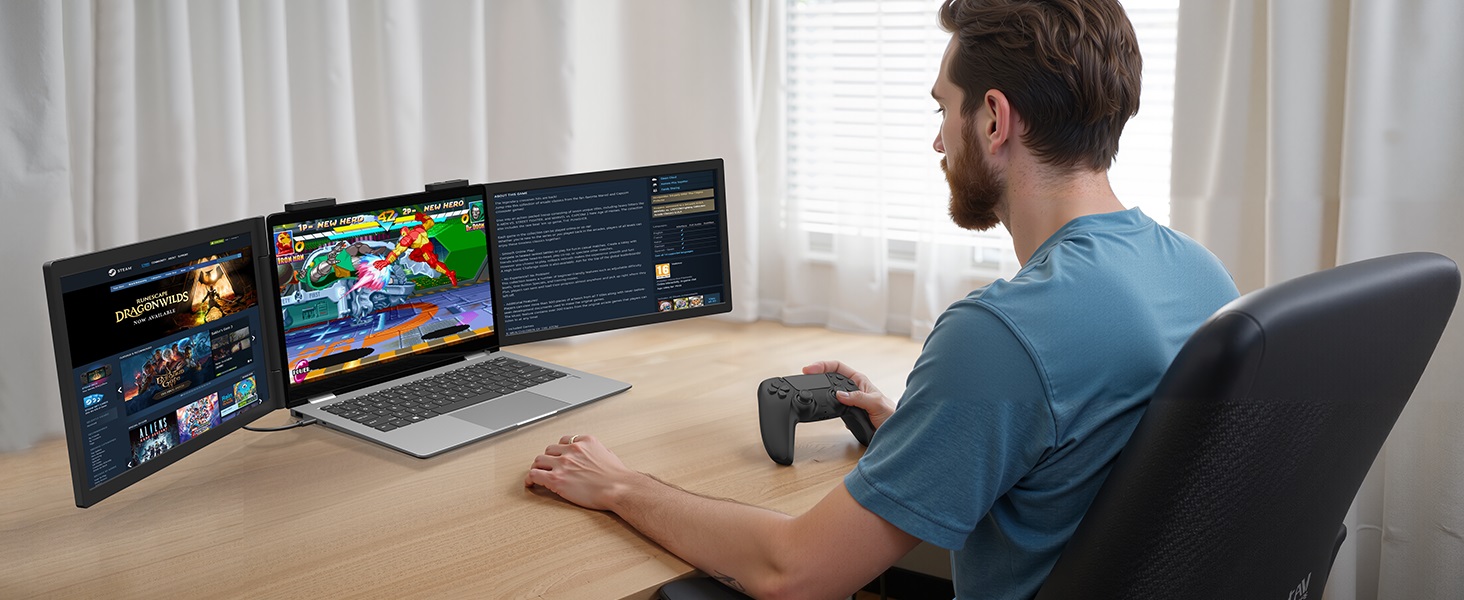 4K Smart Portable Quad Monitor Stand with Docking