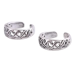 NOVICA,Silver,Spiral,Motif,Toe Rings,Jewelry,For Women,Handmade,Gift,Metal,Fashion,Modern,Accessory