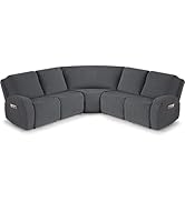 VANSOFY Extra Large Reclining Sectional Couch Covers, Washable 5-Piece Sofa Covers for L Shape Se...