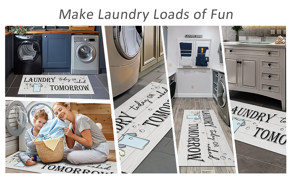 GETITEZY Laundry Room Rug Non Slip Laundry Mat for Laundry