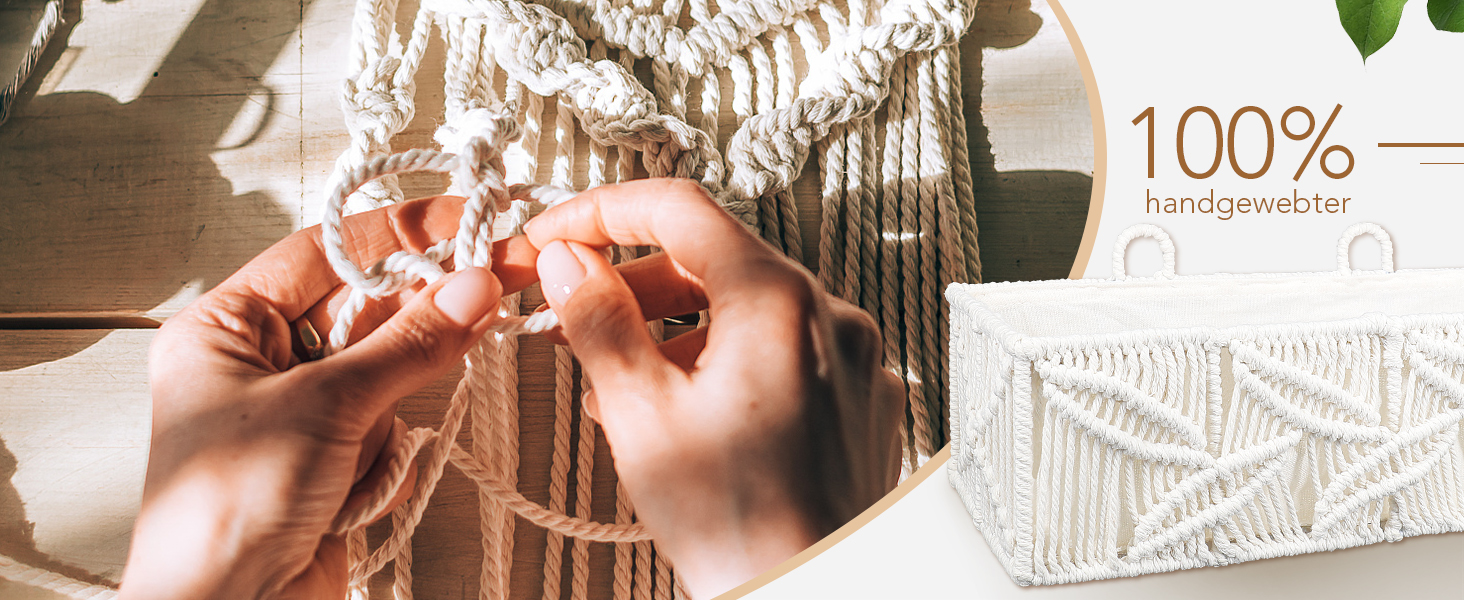 Macrame Storage Basket With Hooks