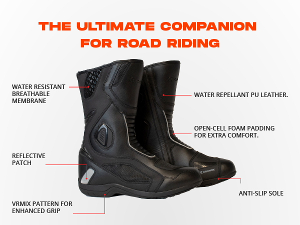 Amazon.com: KRONOX Motorcycle Boots for Men - Black Waterproof PU