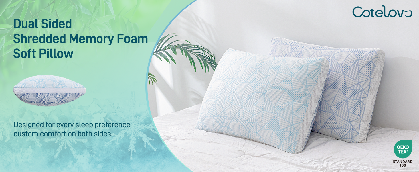 Dual Sided Shredded Memory Foam Soft Pillow