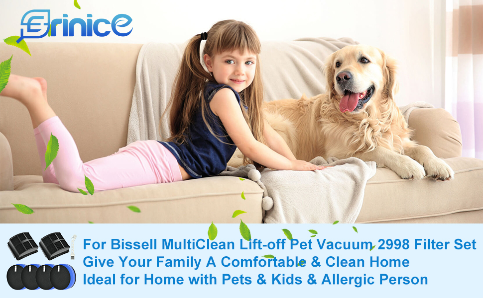 Erinice 2998 Filter Replacement for Bissell 2999 MultiClean