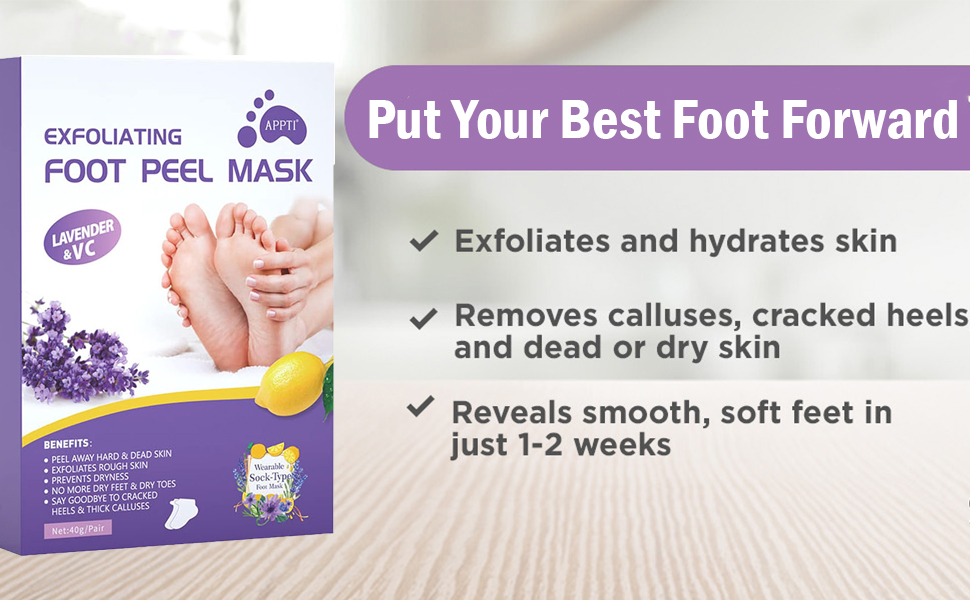 Hydrates Feet Peeling Mask for Removes Dry Dead Skin,Cracked Heels &Calluses