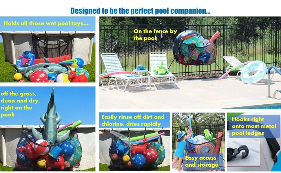 MESH TITAN Pool Float Storage Bag (Blue) Organizer Net for