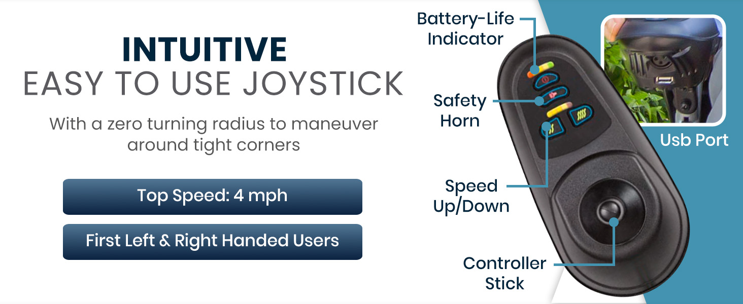 compact power wheelchair joystick