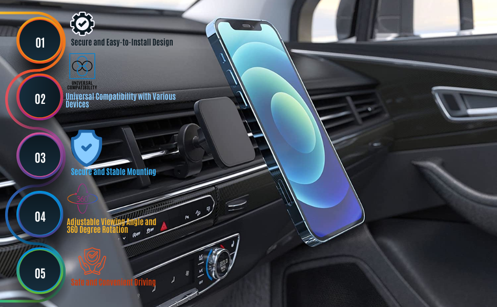 LAX MagSafe Compatible Car Mount-MAGAIRVNT