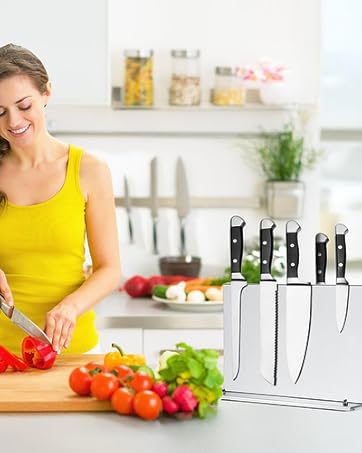 Stainless Steel Magnetic Knife Block