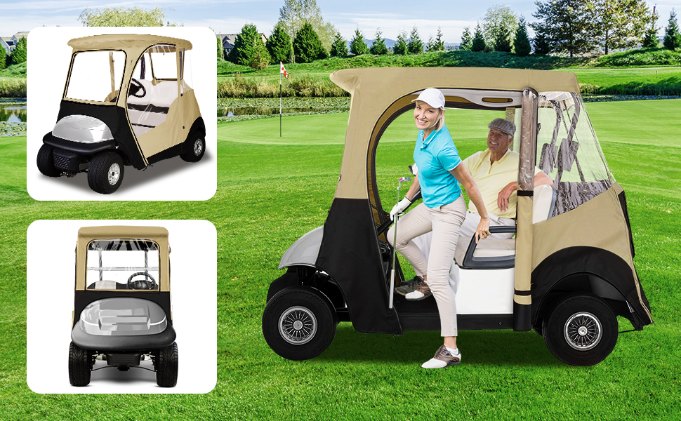 KAKIT 800D 2Person Golf Cart Enclosure with Rollup