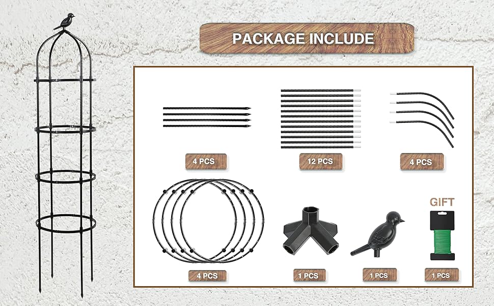 1pcs Trellis for Climbing Plants Outdoor,6 Feet High Garden Trellis