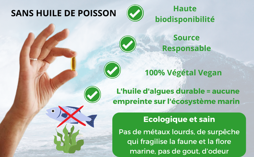 complément oméga 3 DHA vegan végétal algues mémoire cerveau