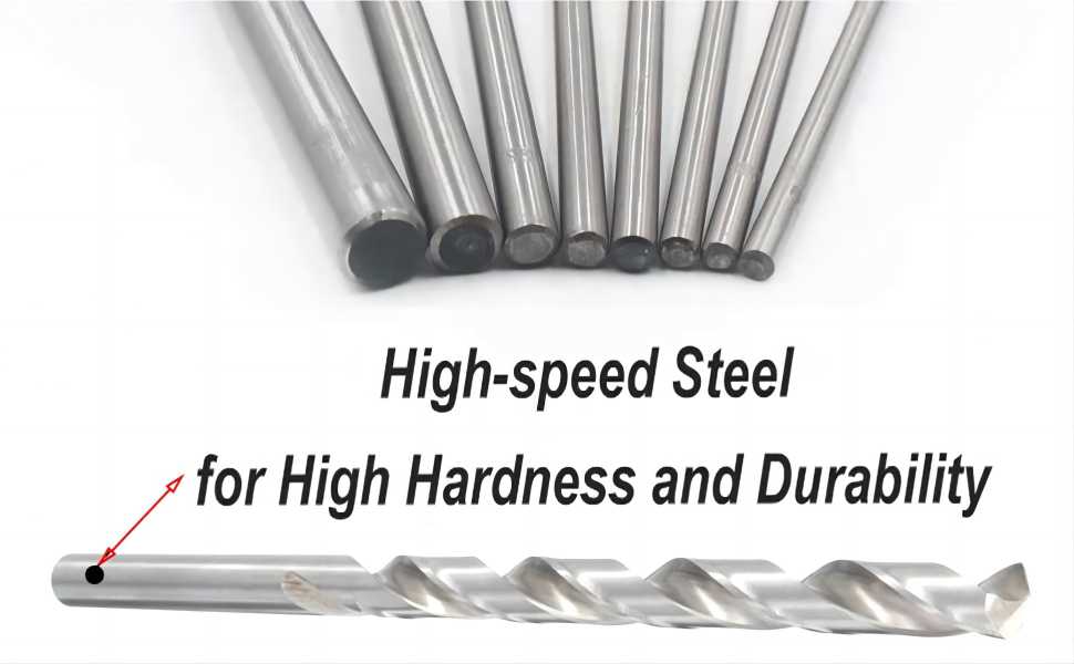 9 Pcs Drill Bit Set 200mm/8'' Extra Long Drill Bits Set HSS Twist Bits