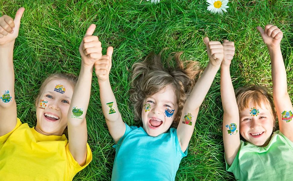 Earth Day face tattoos