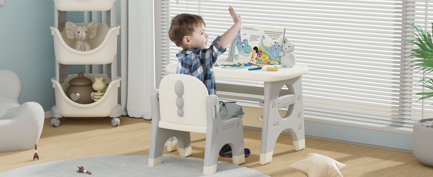 BanaSuper Kids Drawing Table and Chair Set with Erasable Board