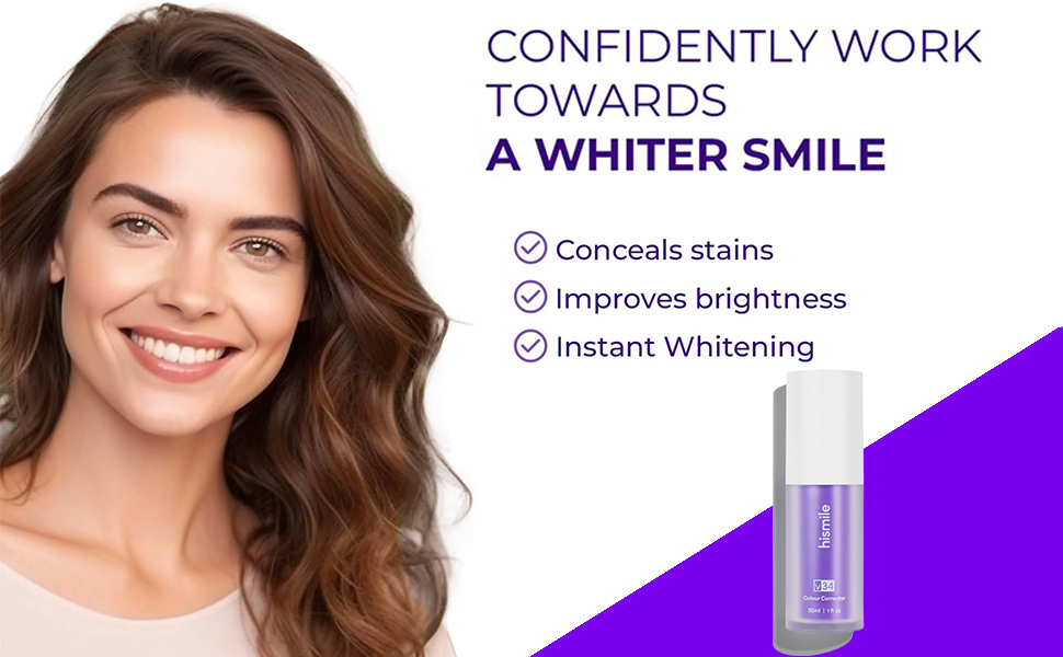 Color Corrector Toothpaste, Purple Teeth Whitening Toothpaste, Tooth