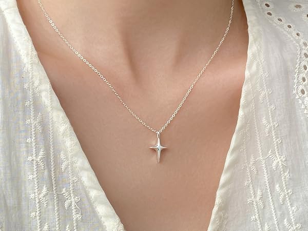 Amazon.com: VANIPUFF 925 Sterling Silver Four Star Pendant