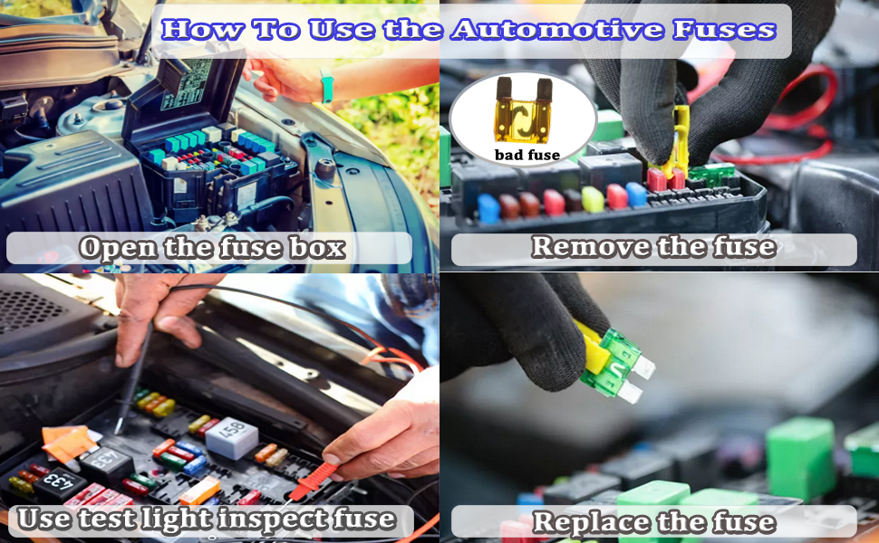 300Pcs Car Fuses Assortment Kit,BladeType RV Automotive