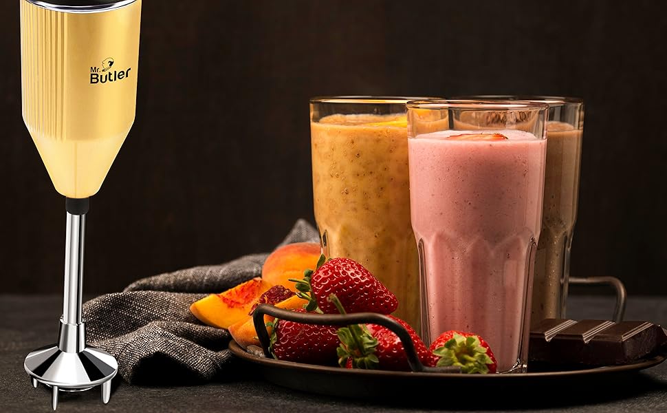 Butler 250Watt Hand Blender With Chutney Attachment, Gold