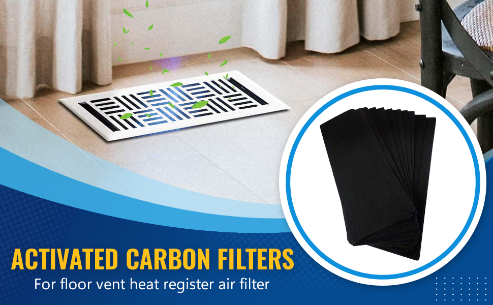 CFS Pack of 12, Activated Carbon Filters for Floor Vent Heat Register