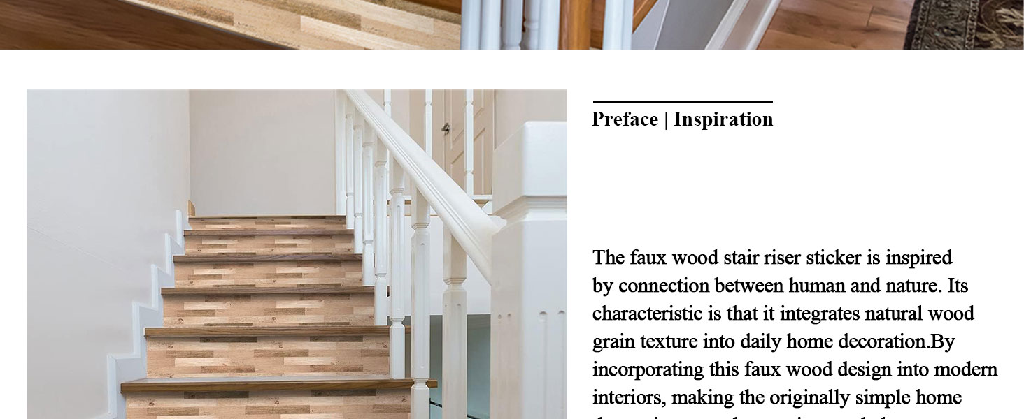 black wood stair riser sticker