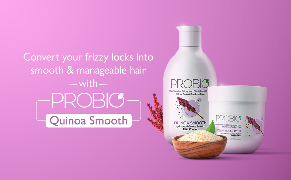 Quinoa Smooth Shampoo, For Frizzy Hair, No Paraben, with Hydrolyzed Quinoa Protein