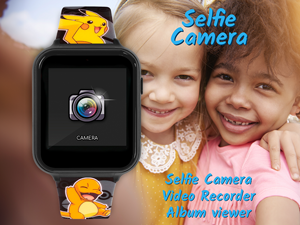 Text reads 'Camera'. Product image shows black camera device against background featuring bright expression and social interaction.