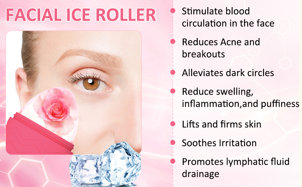 face and face massager with ice to reduce pore