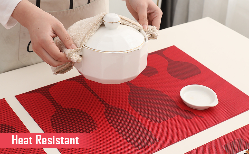 Buy HOKIPO PVC Placemats with Runner for Dining Table 4 Seater (AR2358