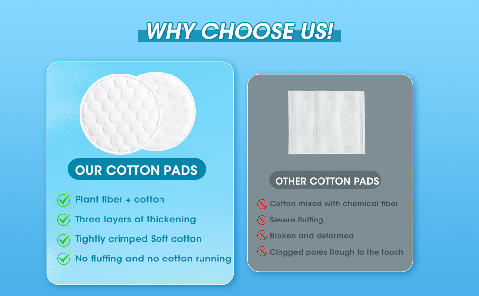 krofaue 300PCS Round Cotton Pads for Face LintFree Cotton