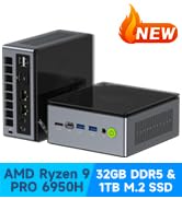 GMKtec Mini PC Gaming, M7 AMD Ryzen 7 PRO 6850H (8C/16T 4.70Ghz