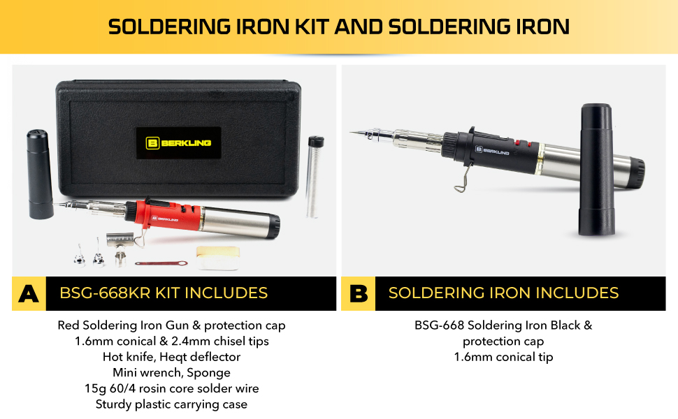 Berkling Premium Butane Soldering Iron Portable Cordless Welding