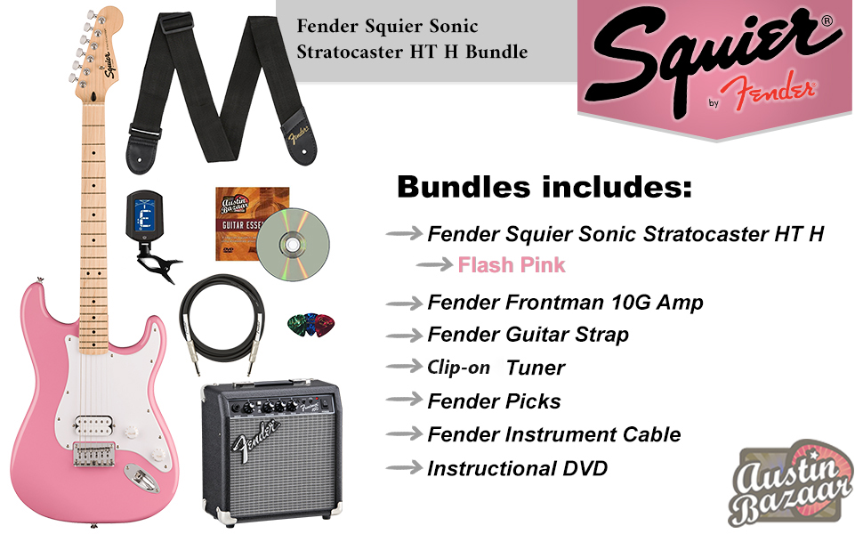 Amazon.com: Fender Squier Sonic Stratocaster HT H - Flash