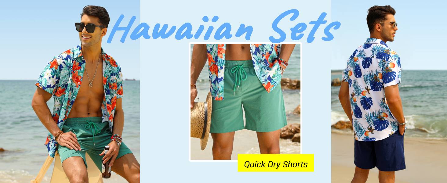 mens hawaiian sets