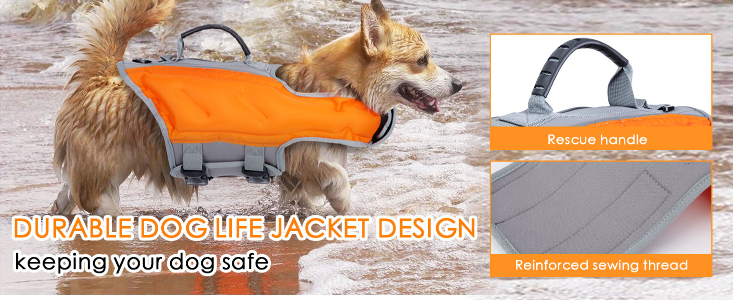 Ownpets Inflatable Dog Life Jacket, High Buoyancy