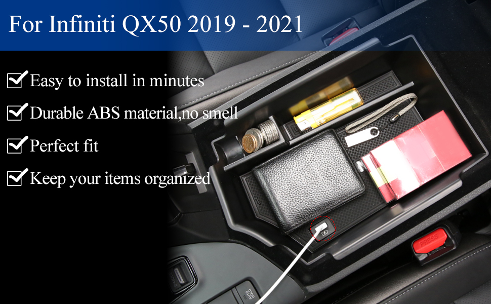 Vesul Center Console Armrest Storage Box Compatible with