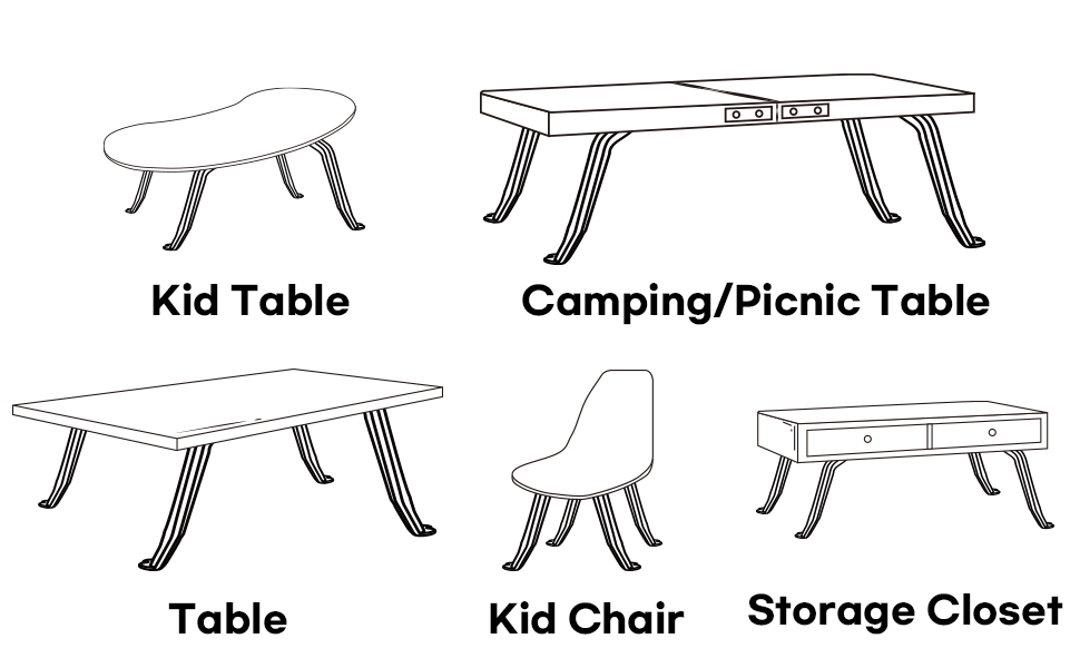 Amazon.com: Folding Table Iron Leg-Set of 4 Furniture