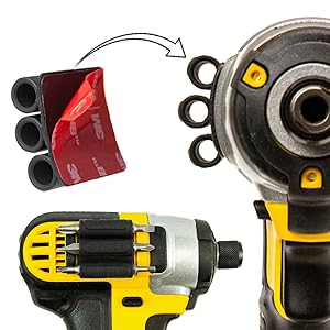 Spider Tool Holster BitGrippers peel and stick to the side of your drill & driver.