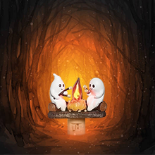 Ghost Campfire Flickering Night Light