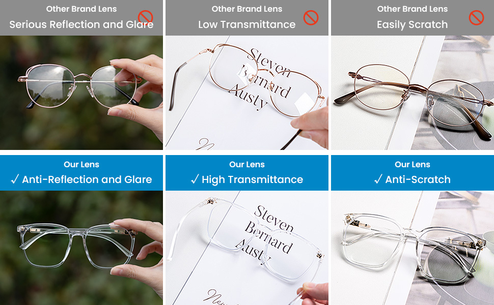 GUDVUE Oversized Blue Light Glasses, Computer Reading